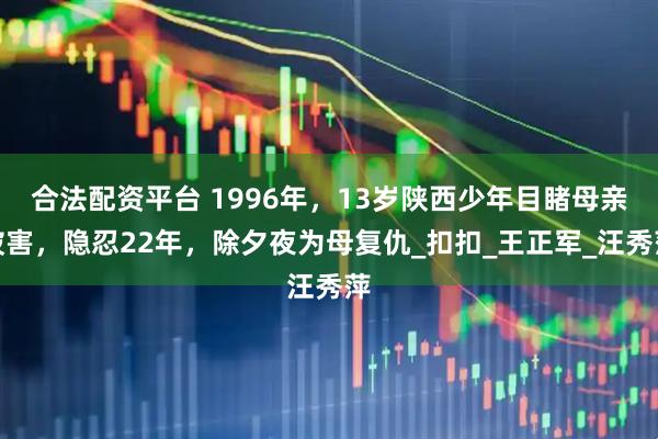 合法配资平台 1996年，13岁陕西少年目睹母亲被害，隐忍22年，除夕夜为母复仇_扣扣_王正军_汪秀萍