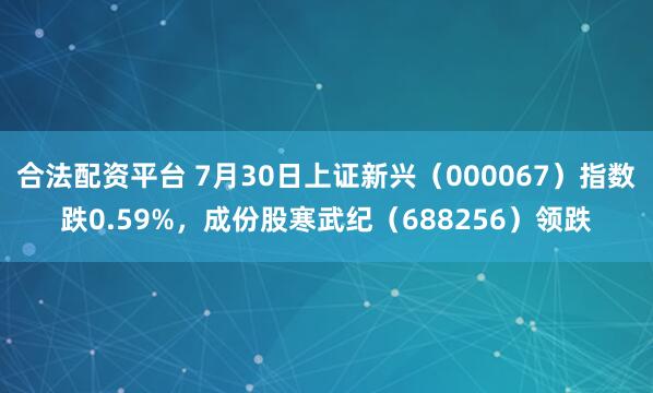 合法配资平台 7月30日上证新兴（000067）指数跌0.59%，成份股寒武纪（688256）领跌